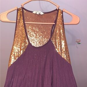 Sequined purple Y2K tank top!!